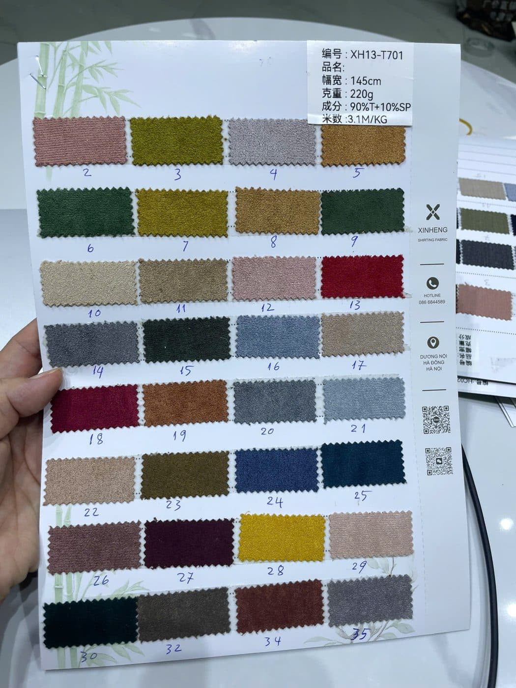 Sổ mẫu Da lộn co giãn T701