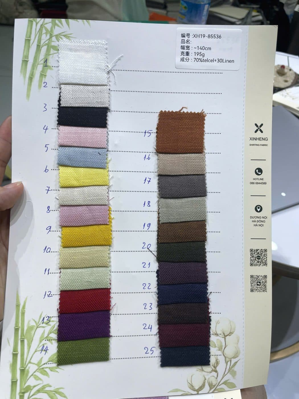 Sổ mẫu Xương cá Tencel-Linen 85536