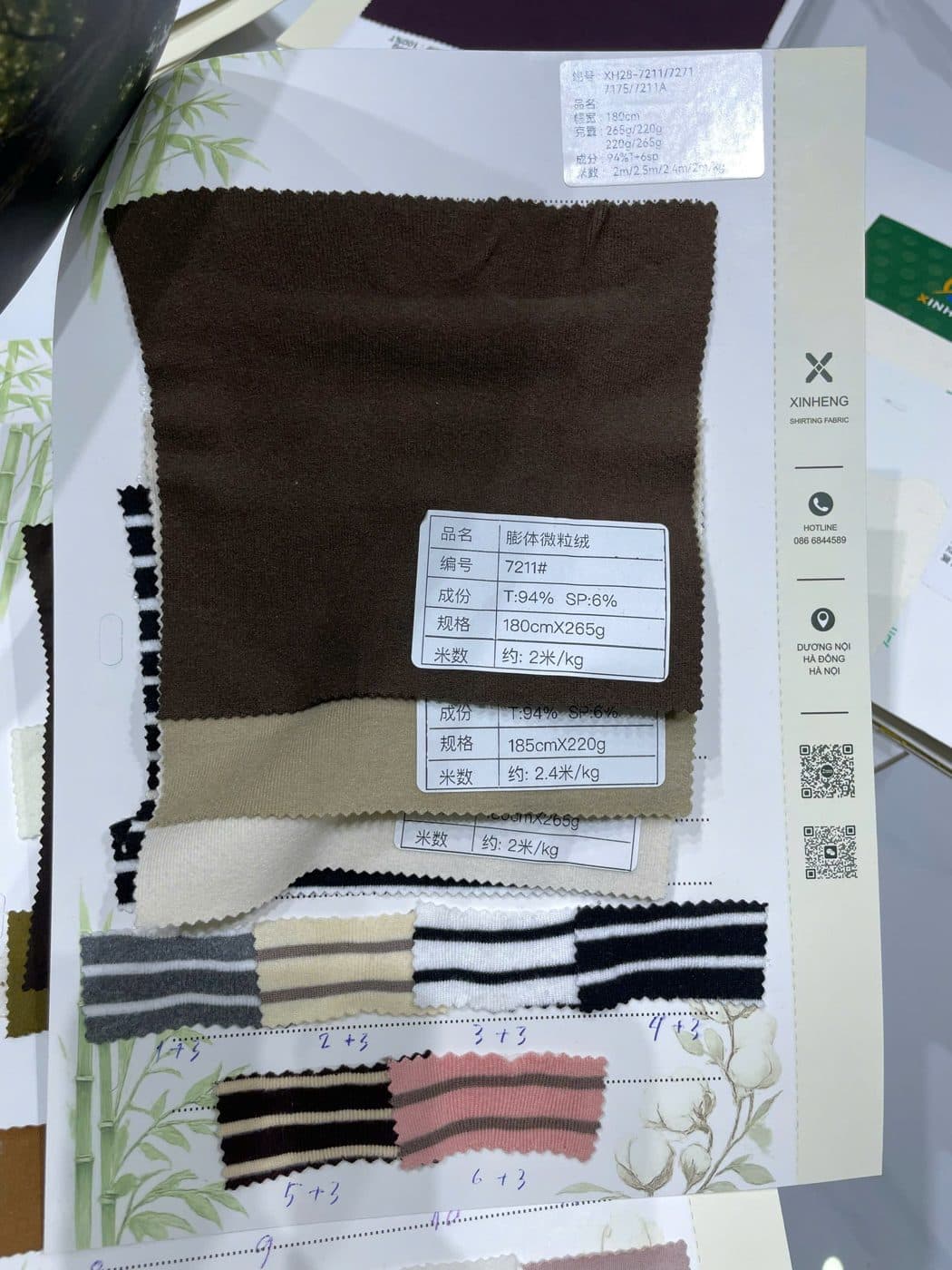 Sổ mẫu Nỉ vi hạt 7211 (nhóm 7211/7271/7175)