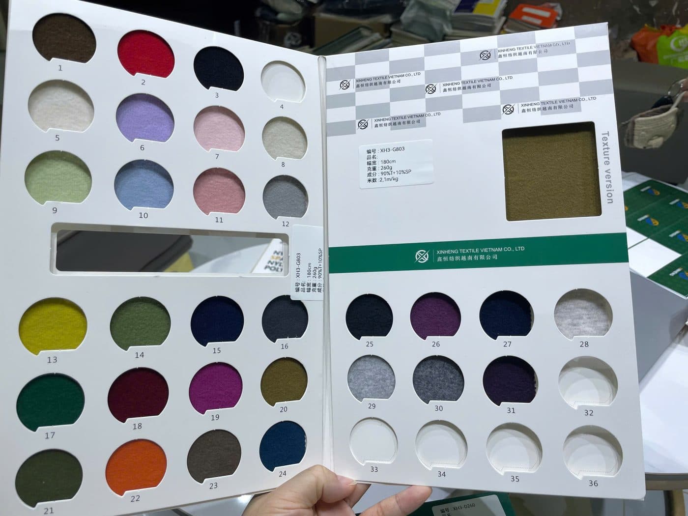 Sổ mẫu Nỉ giữ nhiệt G803