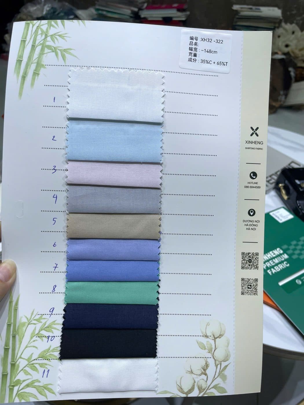 Sổ mẫu Sơ mi trơn 322 / 323 / 324