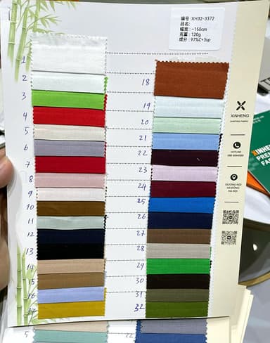Sổ mẫu Sơ mi cotton co giãn 3372