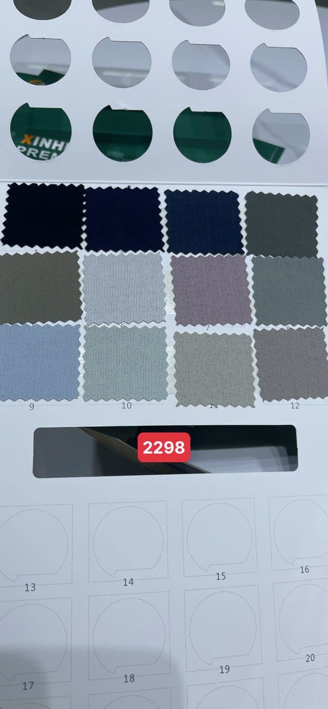 Sổ mẫu thực tế Thun thể thao 2298 (gân dọc mảnh)
