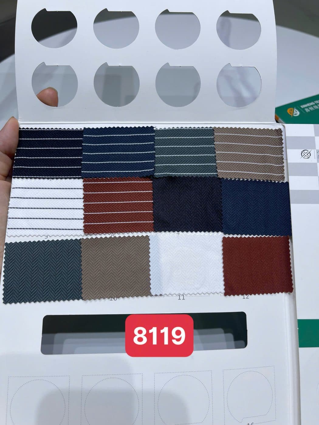 Sổ mẫu Thun thể thao 8119 (vân xương cá + sọc)