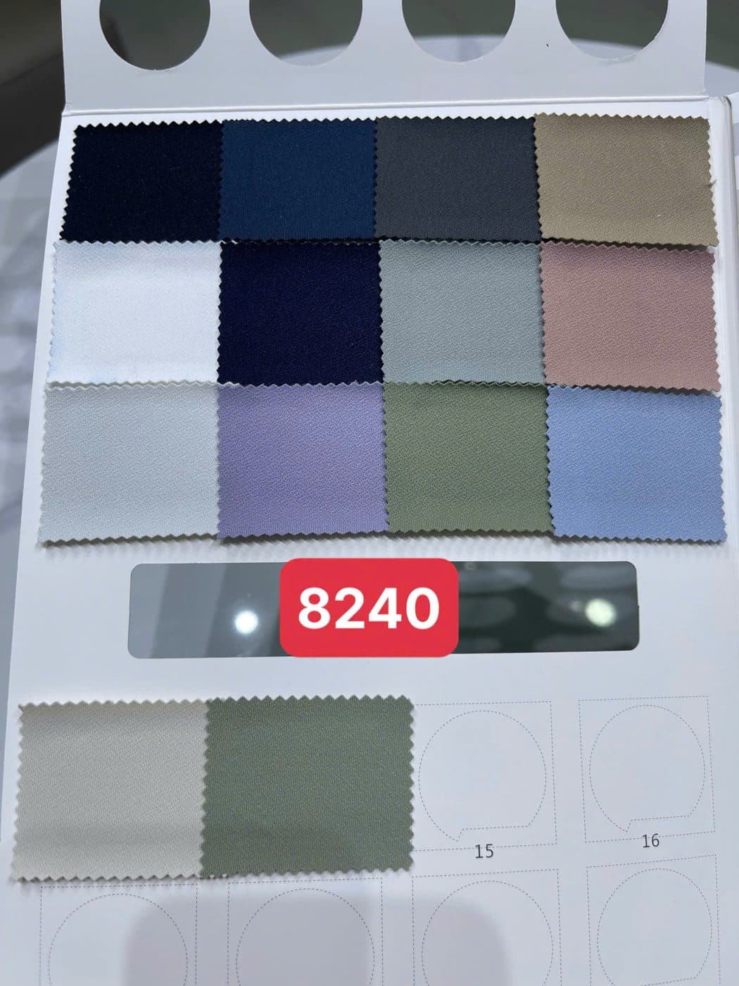 Sổ mẫu Thun thể thao 8240 (vân hạt/pique)