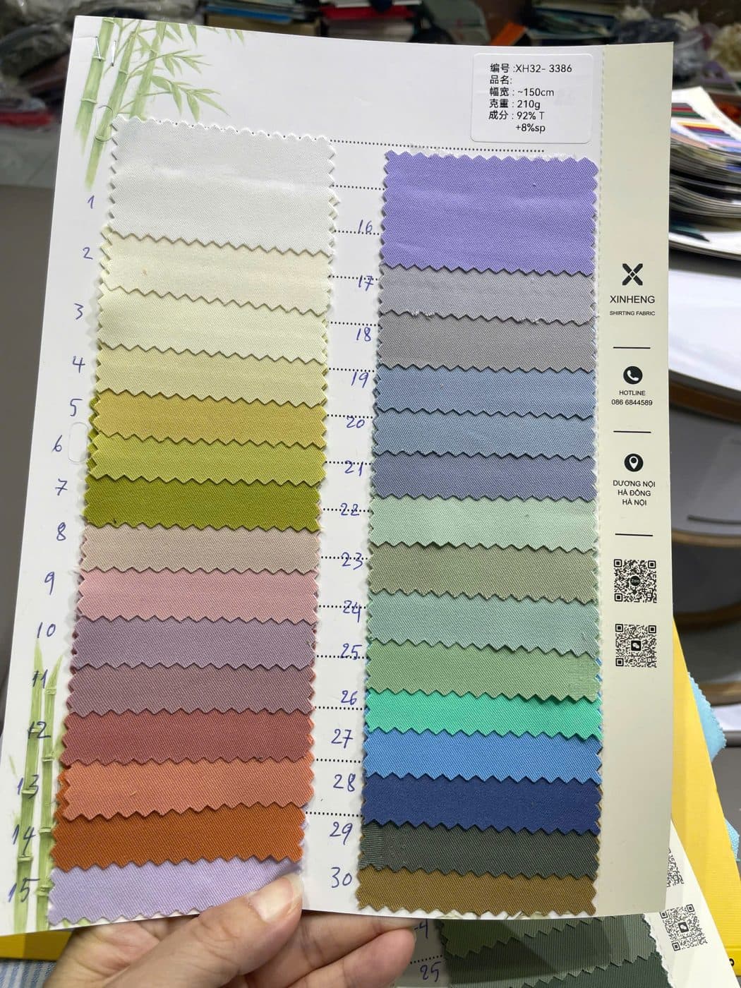 Sổ mẫu thực tế Twill dày 3386