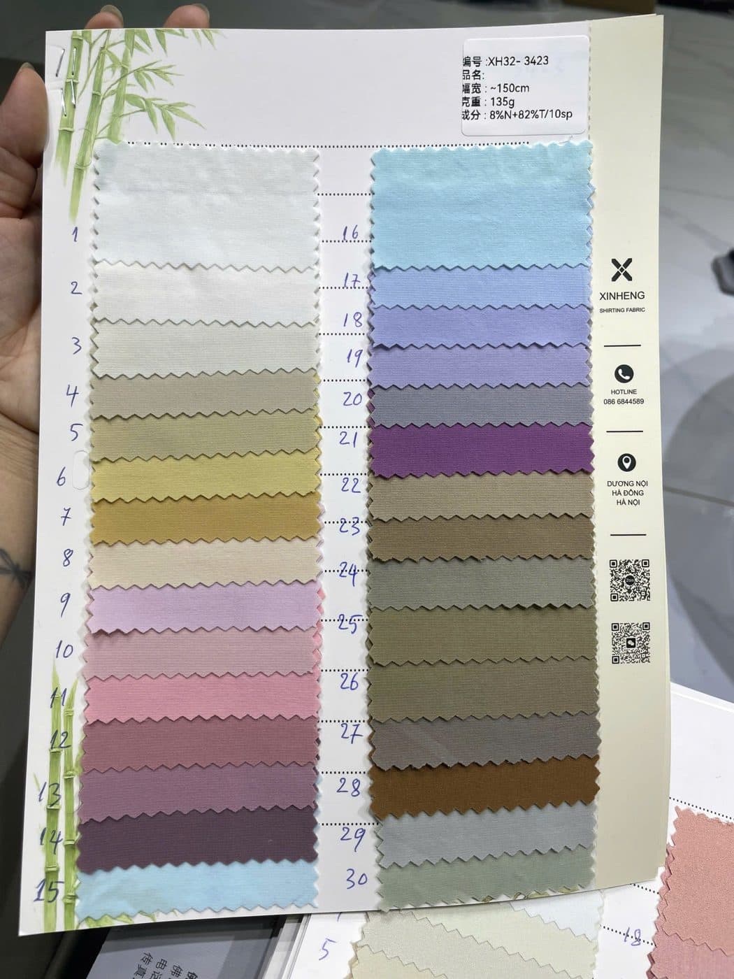 Sổ mẫu thực tế Sơ mi trơn 3423