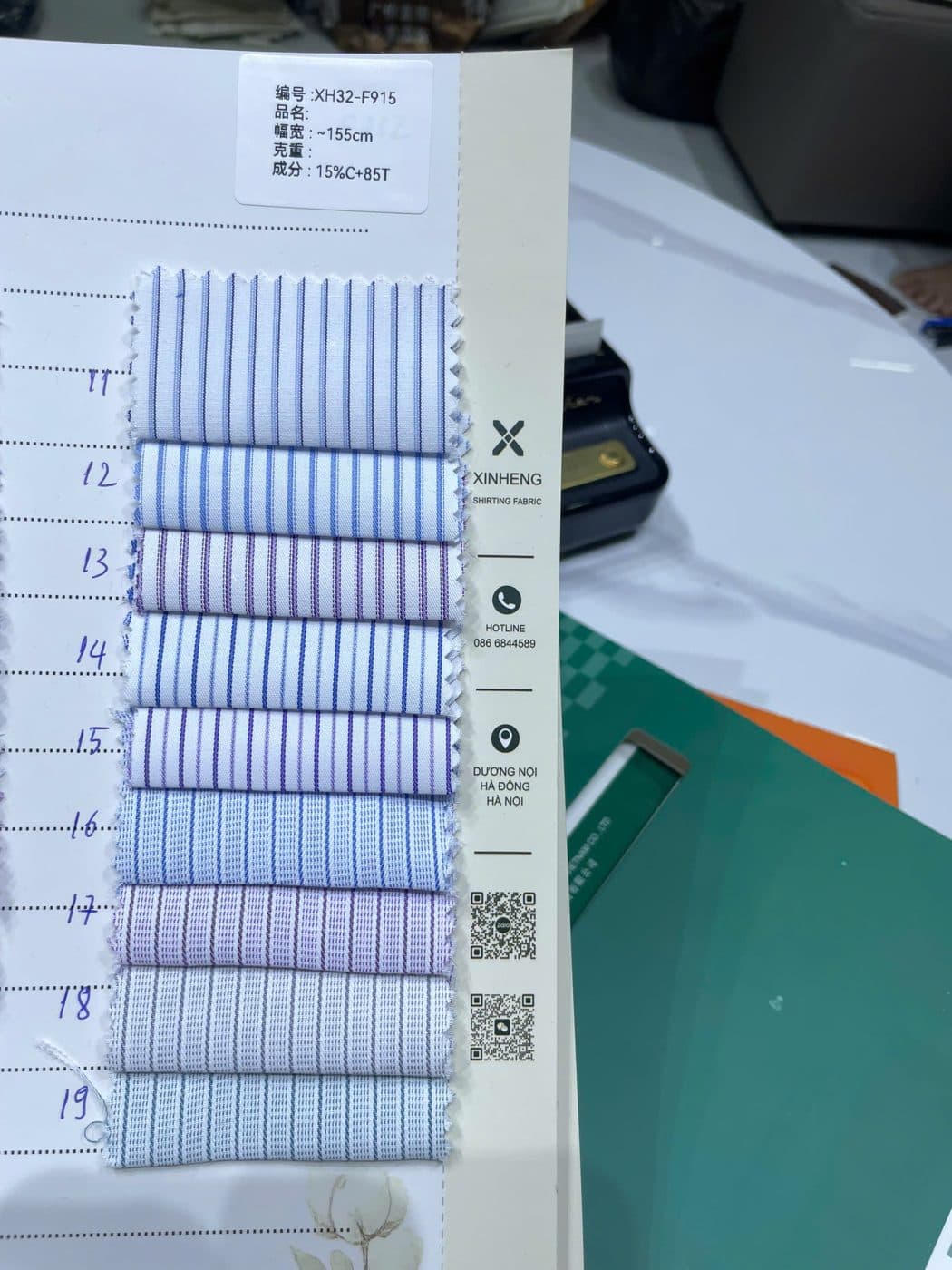 Sổ mẫu Sơ mi kẻ sọc F915