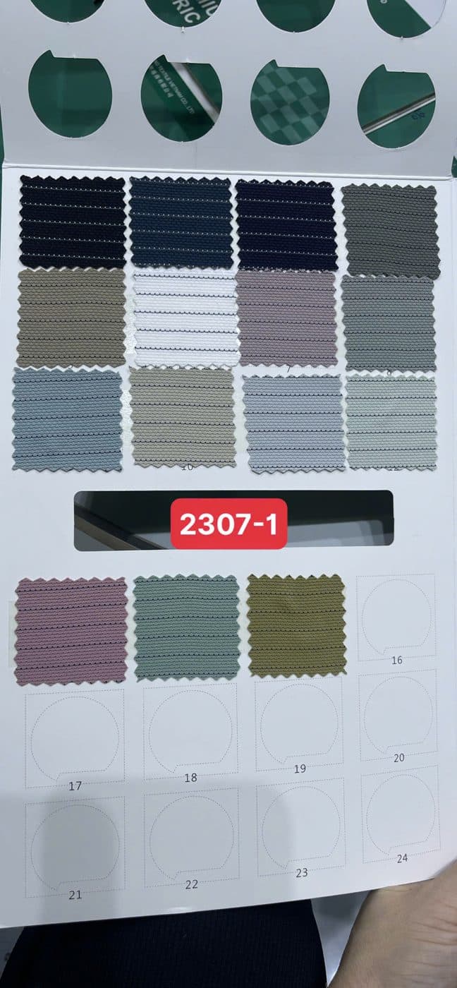 Sổ mẫu thực tế Thun thể thao 2307-1 (pique hạt to + sọc)