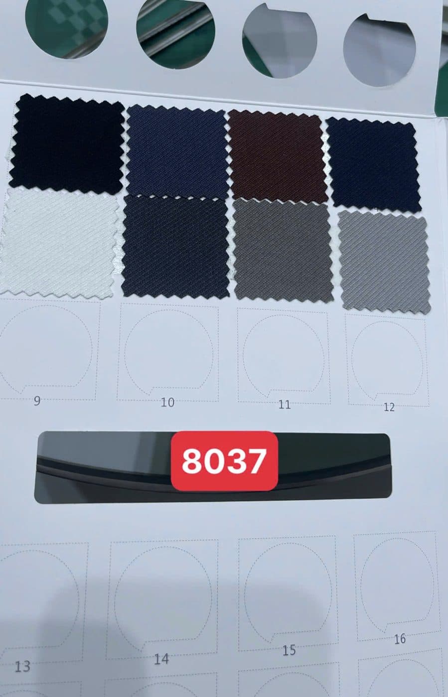 Sổ mẫu thực tế Thun thể thao 8037 (twill vân chéo)